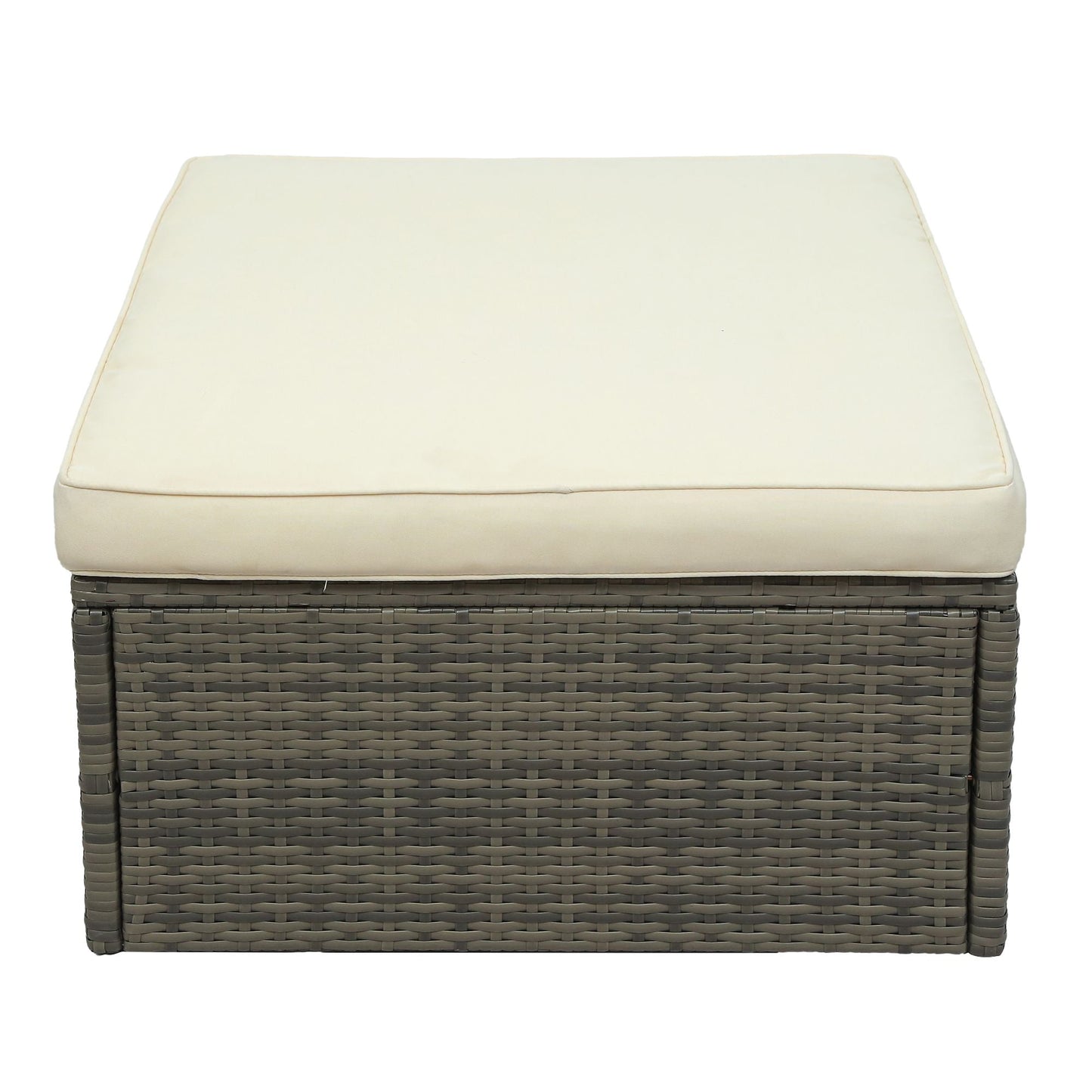 Patio Furniture Sets; 5-Piece Patio Wicker Sofa with Adustable Backrest; Cushions; Ottomans and Lift Top Coffee Table