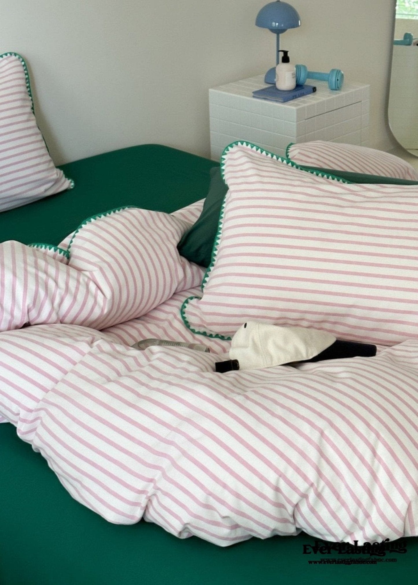 Pepper Candy Stripe Bedding Set / Purple + Green