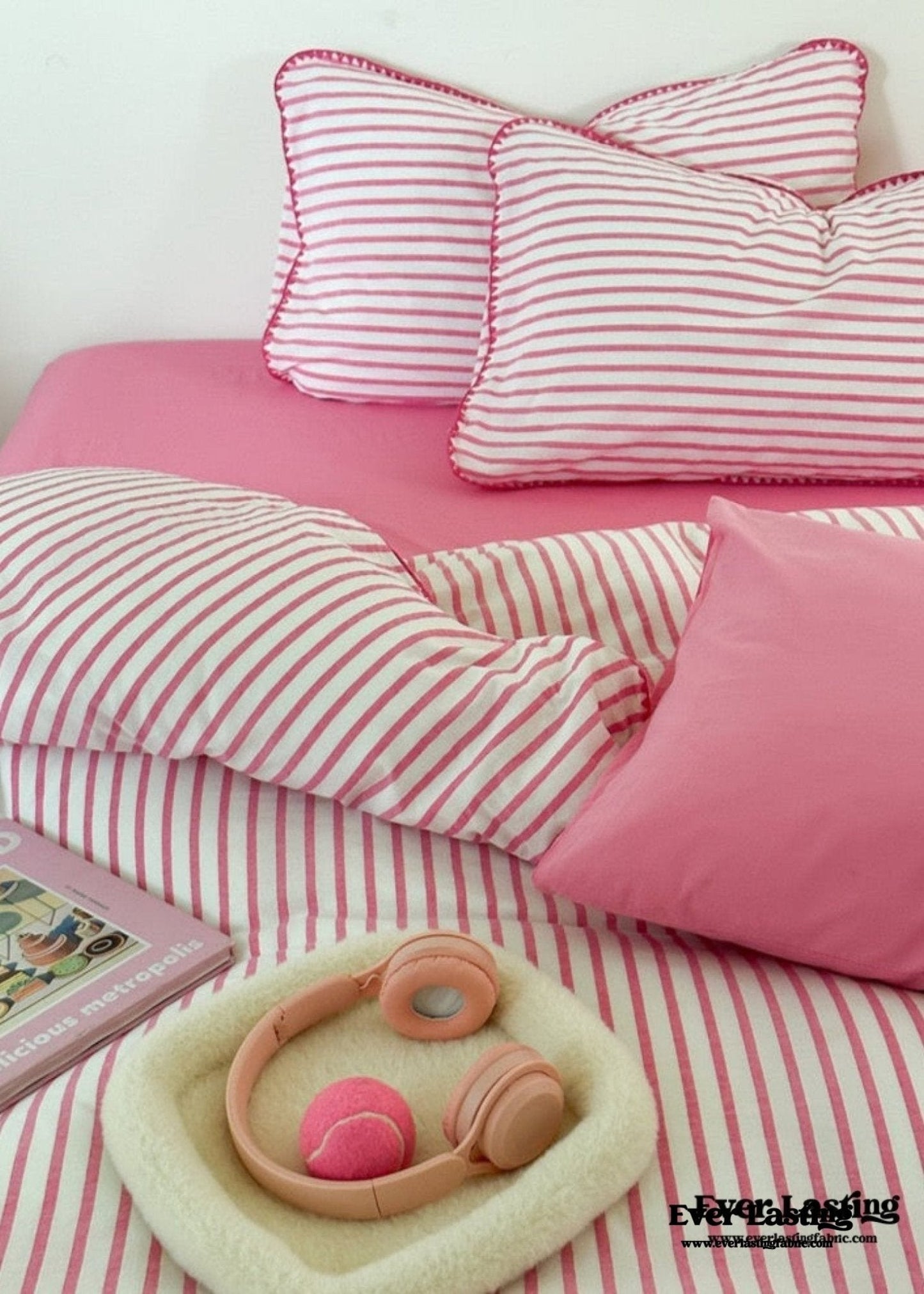 Pepper Candy Stripe Bedding Set / Purple + Green