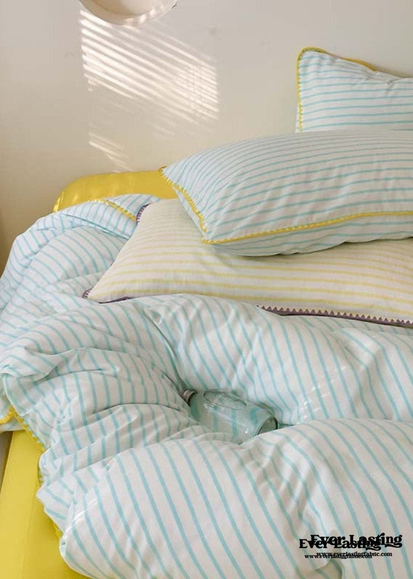 Pepper Candy Stripe Bedding Set / Purple + Green