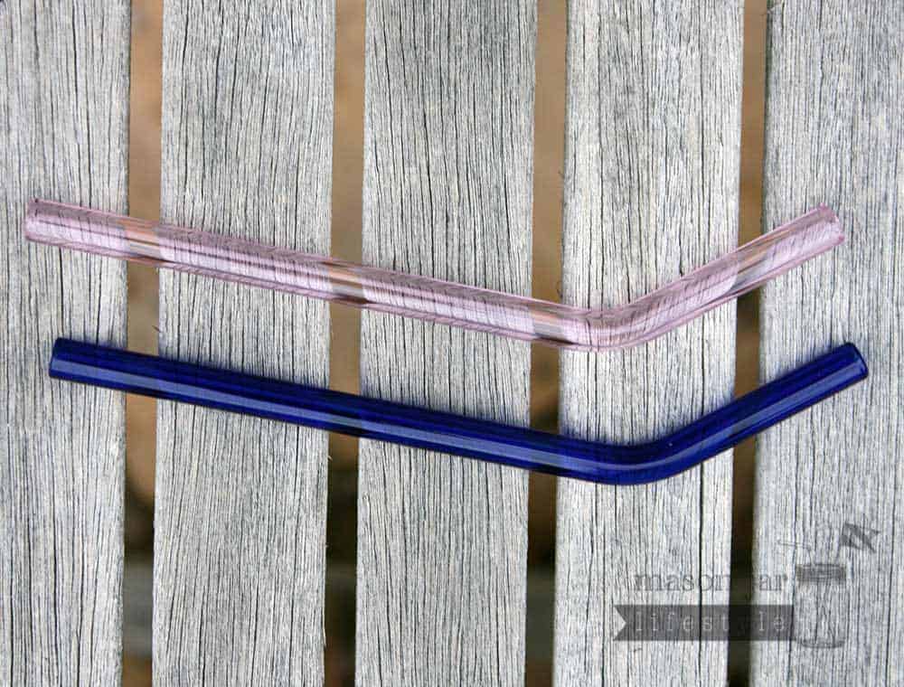 Short Bent Glass Straws for Half Pint Mason Jars