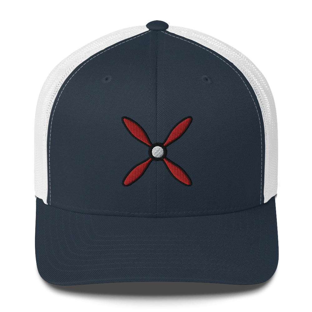 Aviation hat Prop and Piston #2 Five Trucker Cap Embroidered