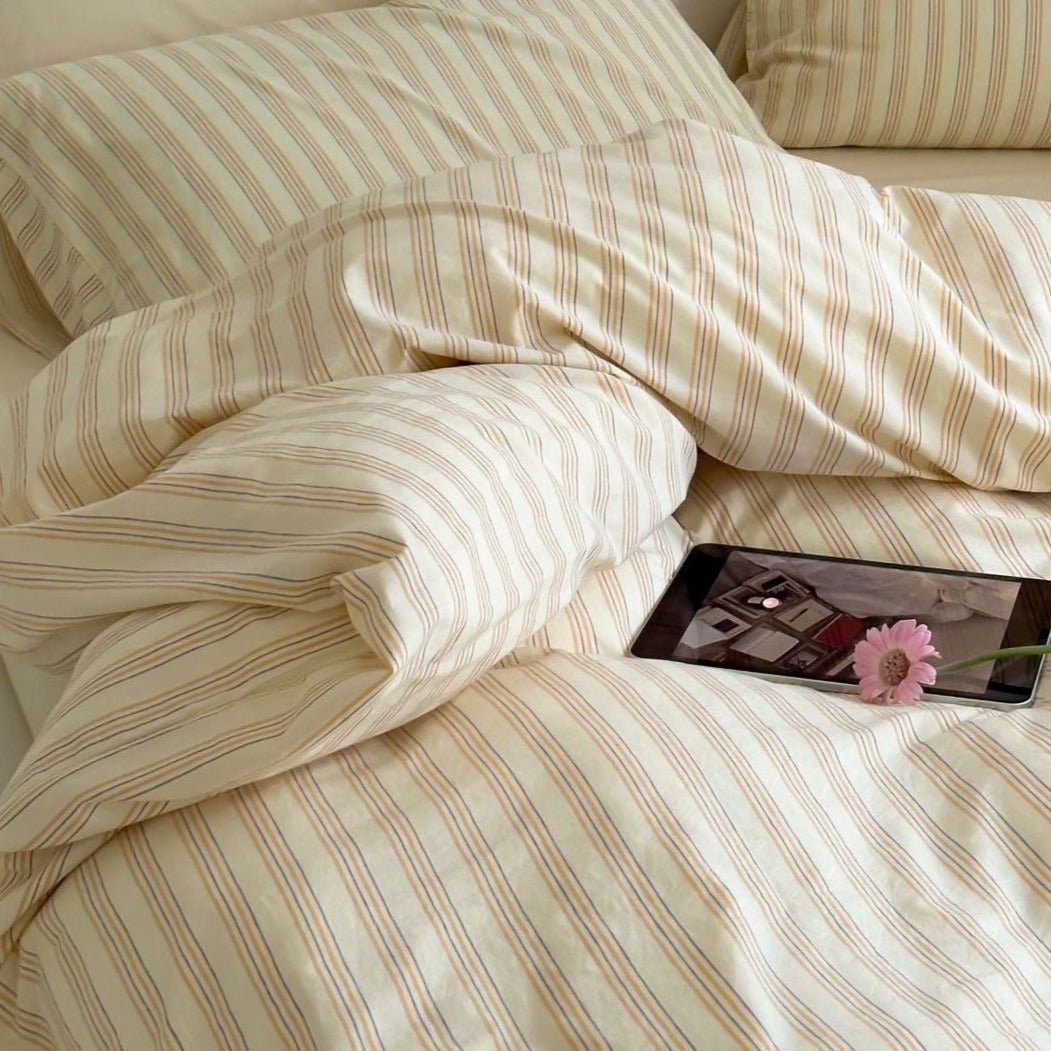 Refreshing Stripe Duvet Cover / Yellow