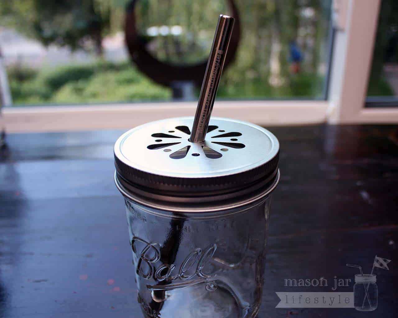 Medium 7 1/4" Safer Rounded End Stainless Steel Straw for Pint Mason Jars