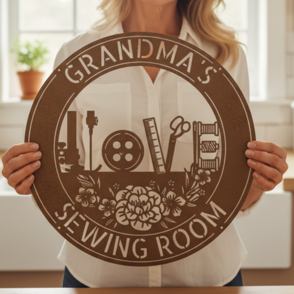 Sewing Sign - Personalized Metal Sign for Quilting Room Decor