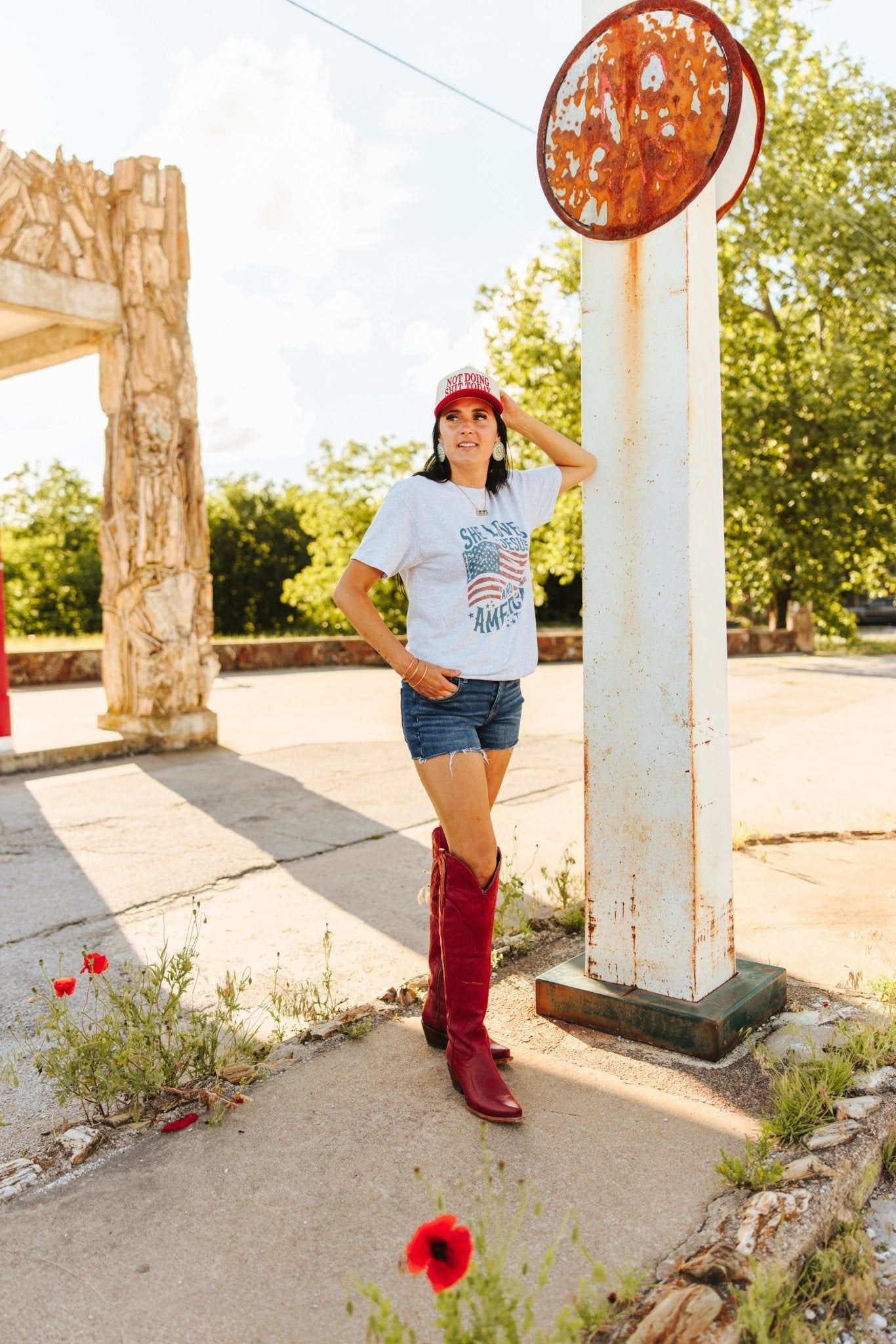 She Loves Jesus & America Graphic Tee