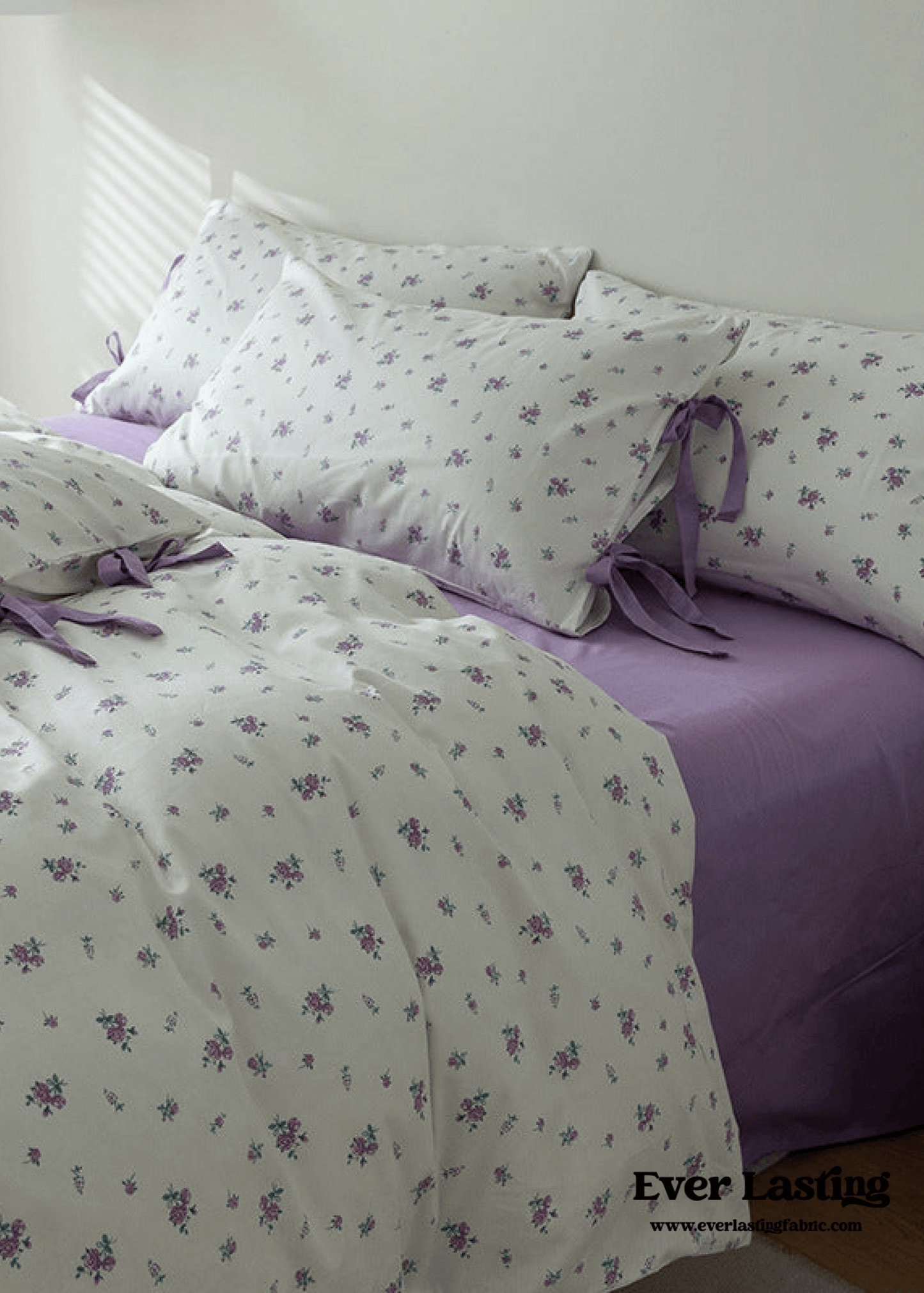 Soft Cottage Blue Ribbon Bedding Set / Blue