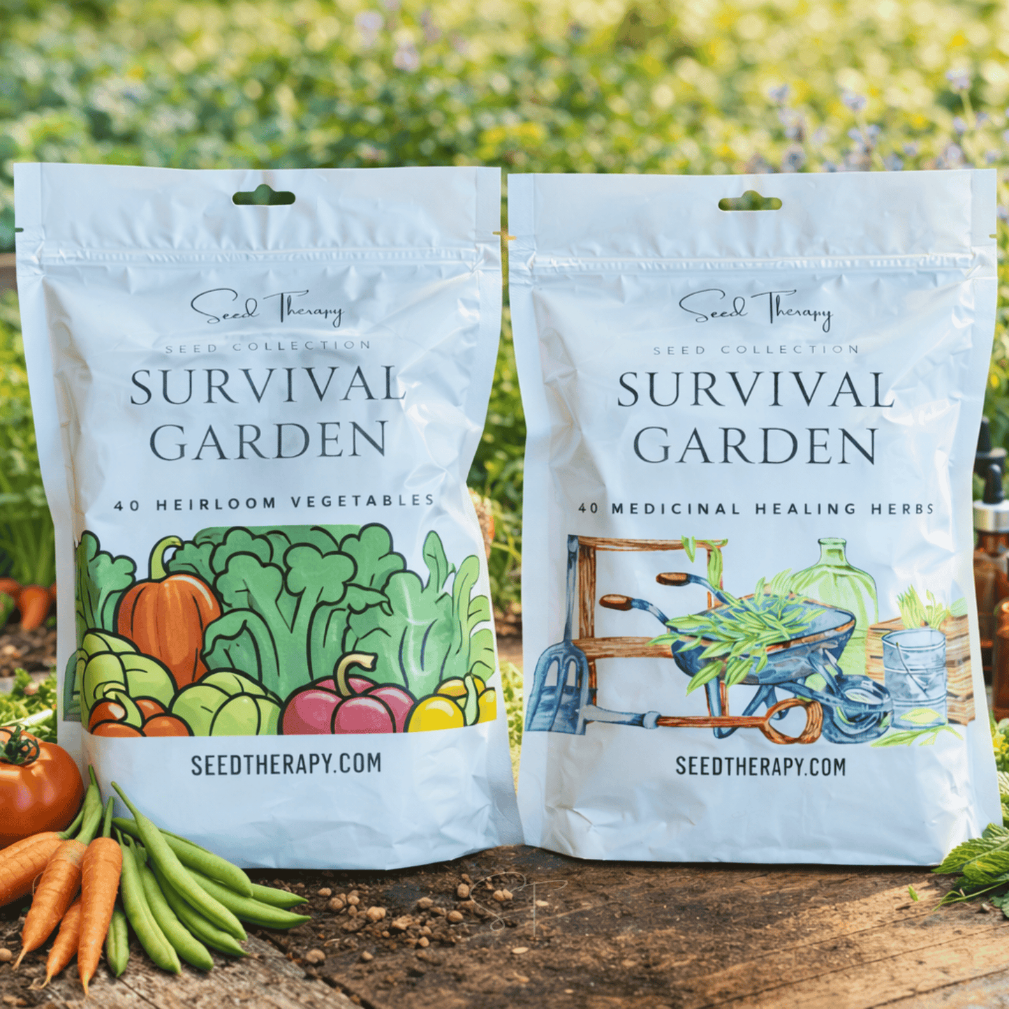 Survival Garden Combo ā 40 Vegetable & 40 Medicinal Herb Varieties