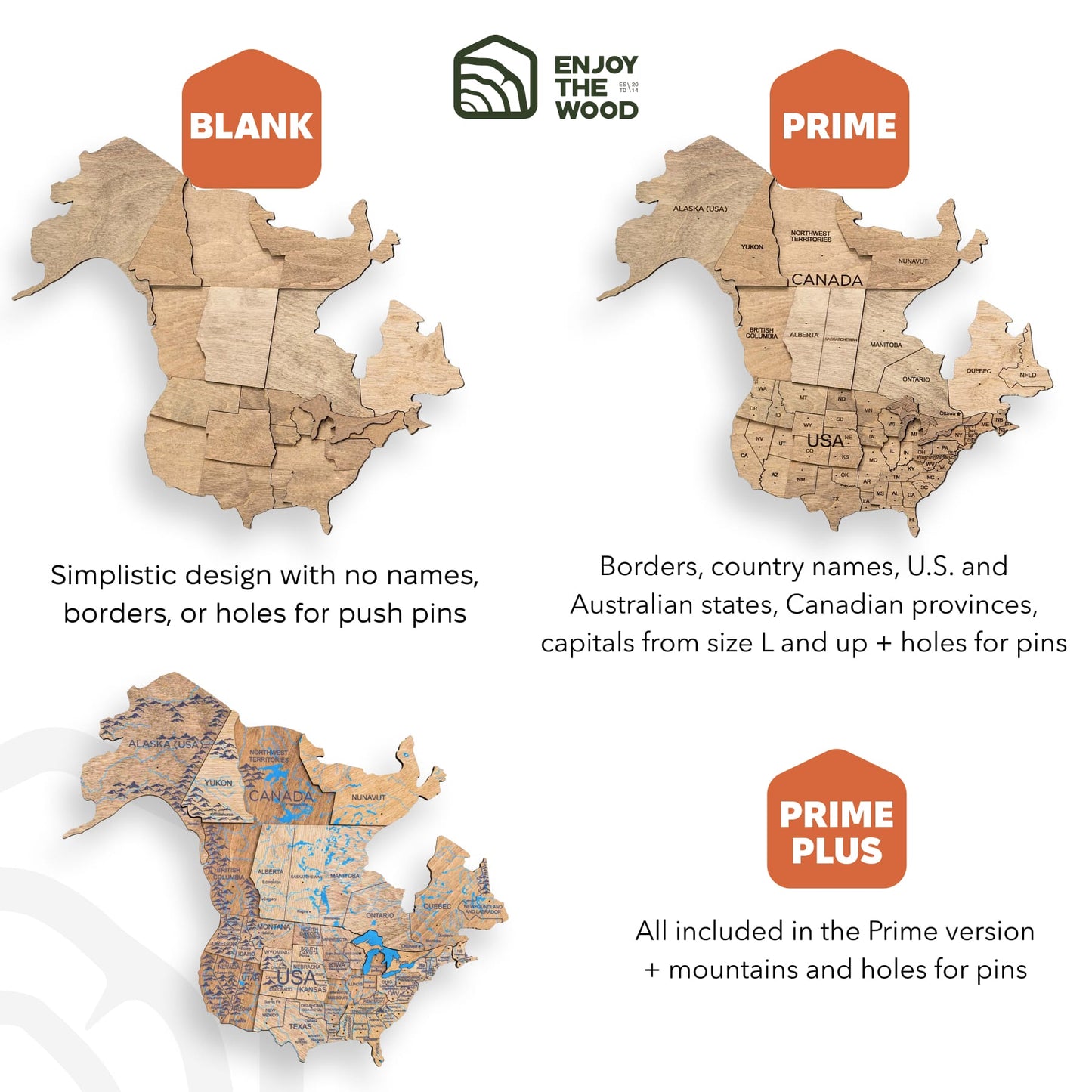 3D Wooden World Map Terra