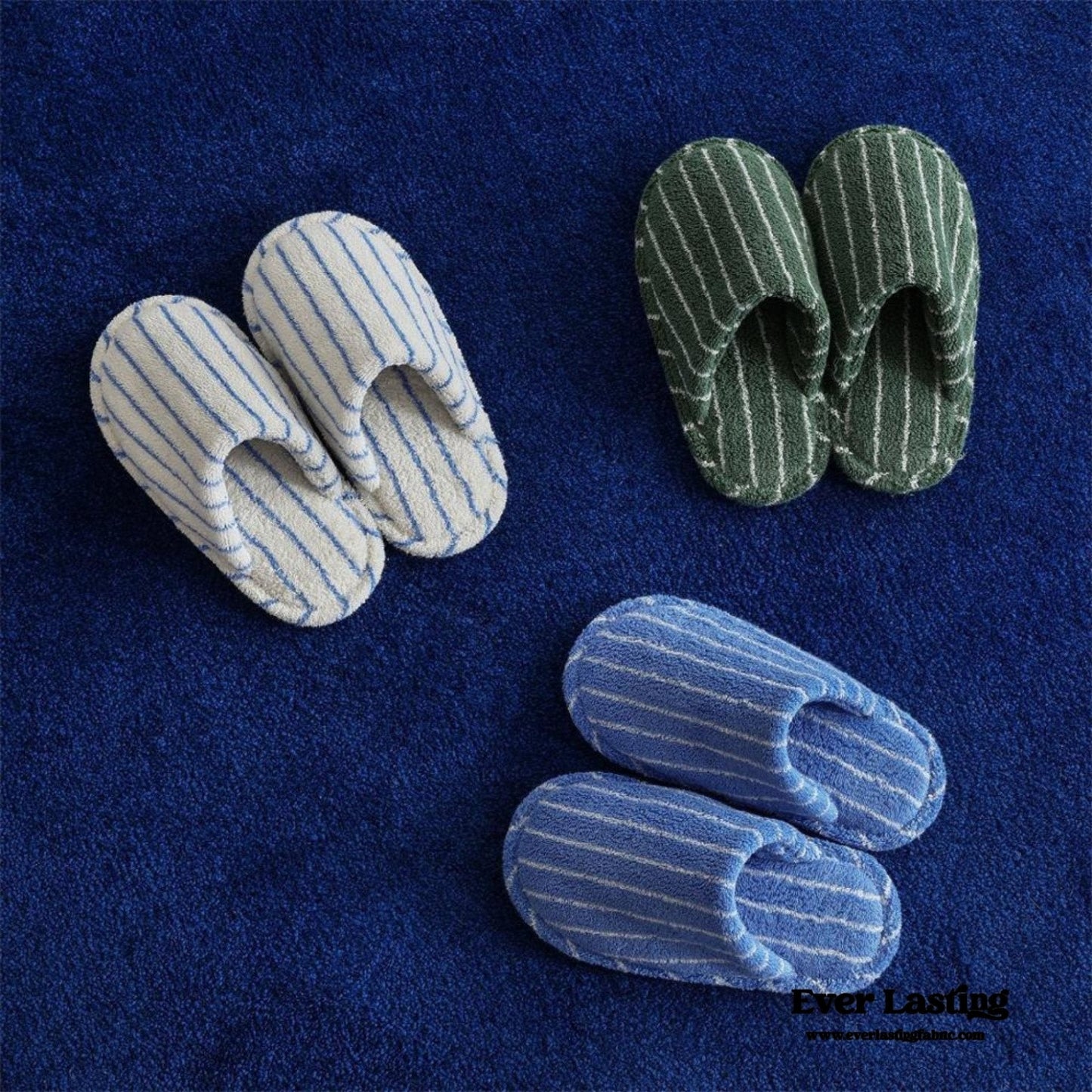 Thin Striped House Slippers