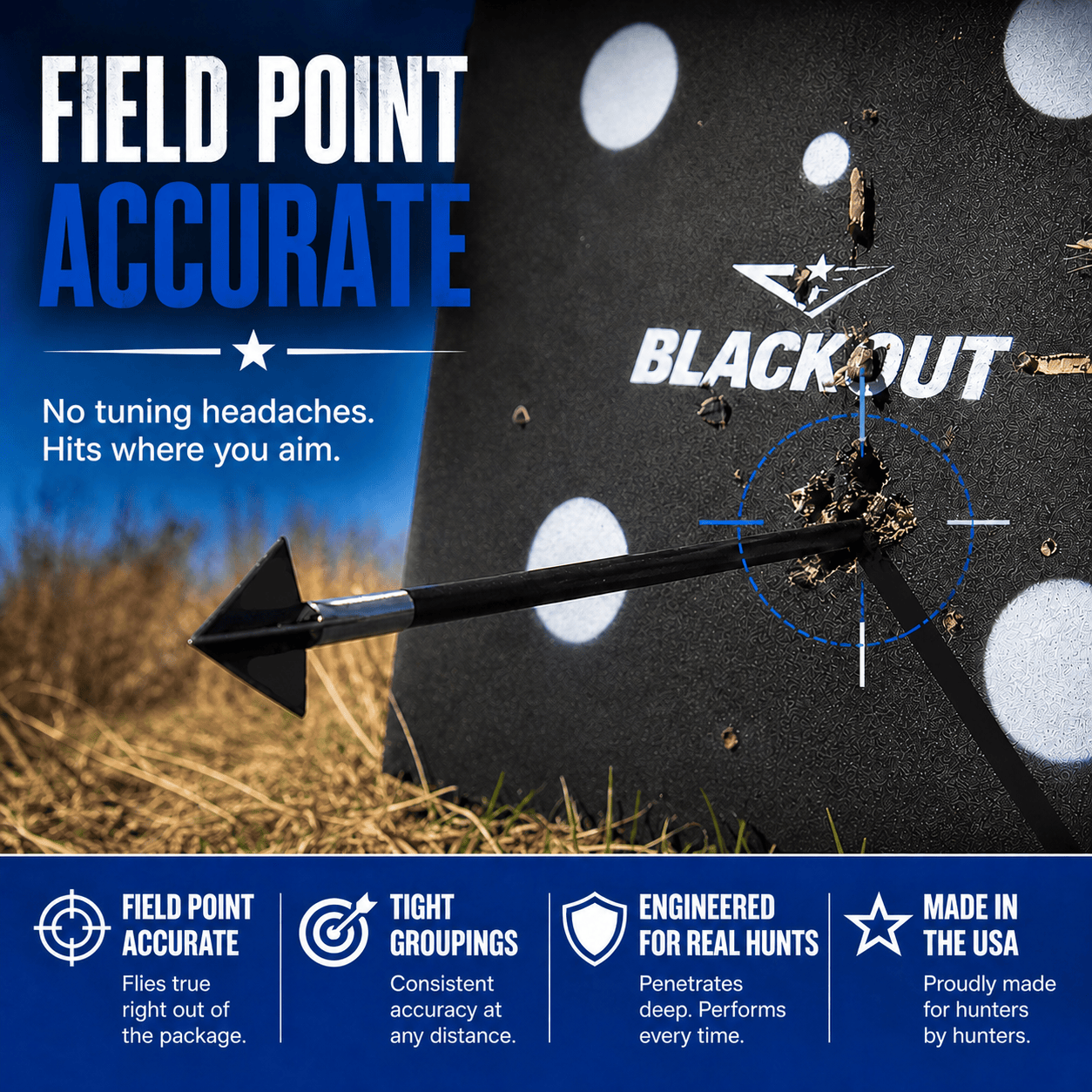 TOTA | 125 grain XL broadhead | 1-3/16-inch solid | fixed blade