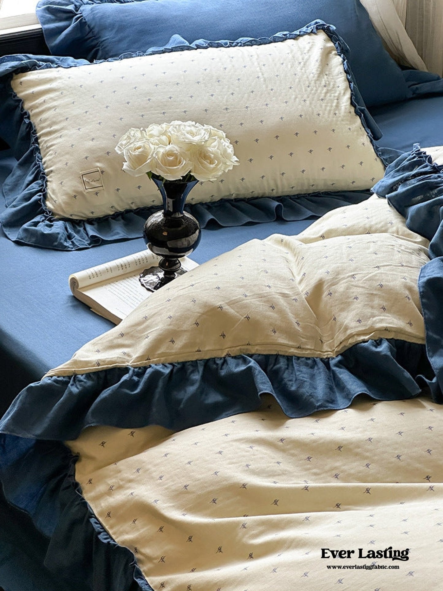Vivienne Floral Double Gauze Bedding Set / Blush Pink