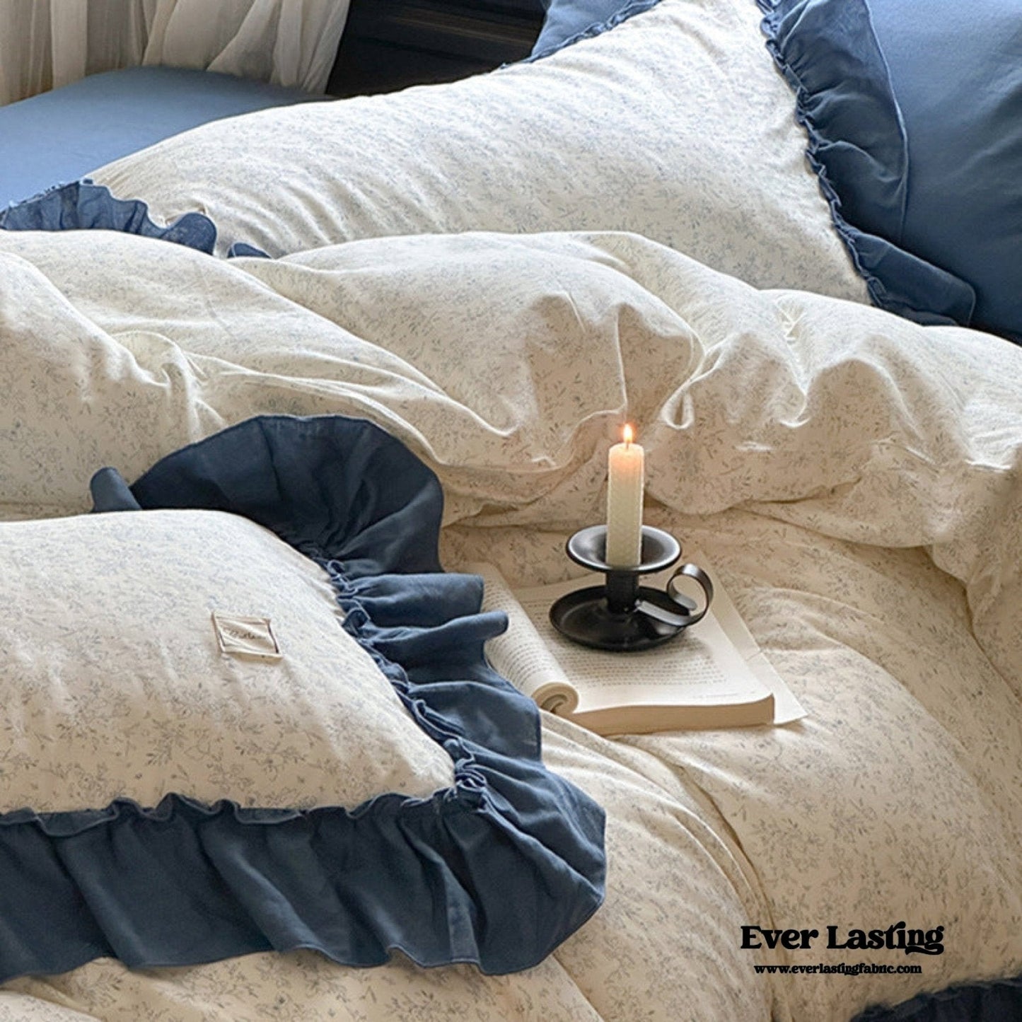 Vivienne Floral Double Gauze Bedding Set / Light Pink