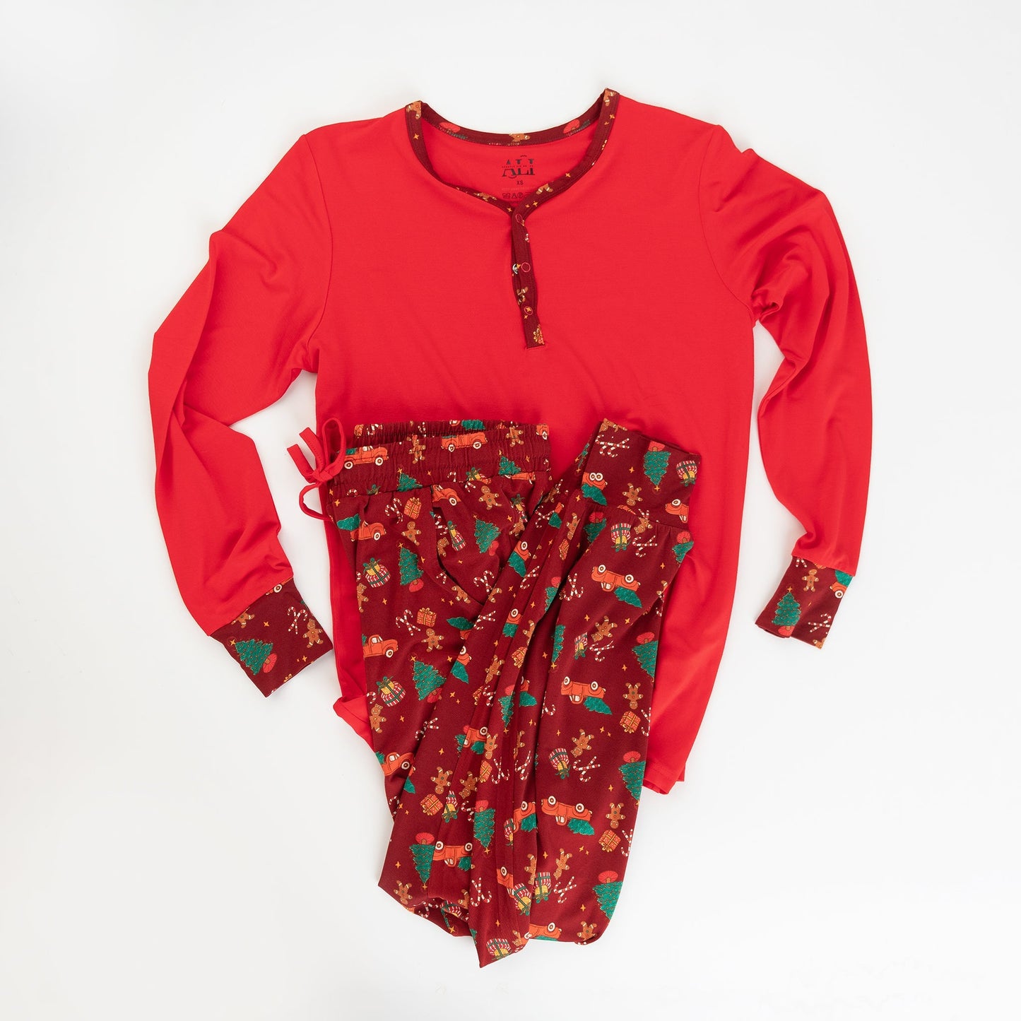Women’s Christmas Pajama Set – Cozy Bamboo PJs with Red Truck & Tree Print (2025 Limited Edition)
