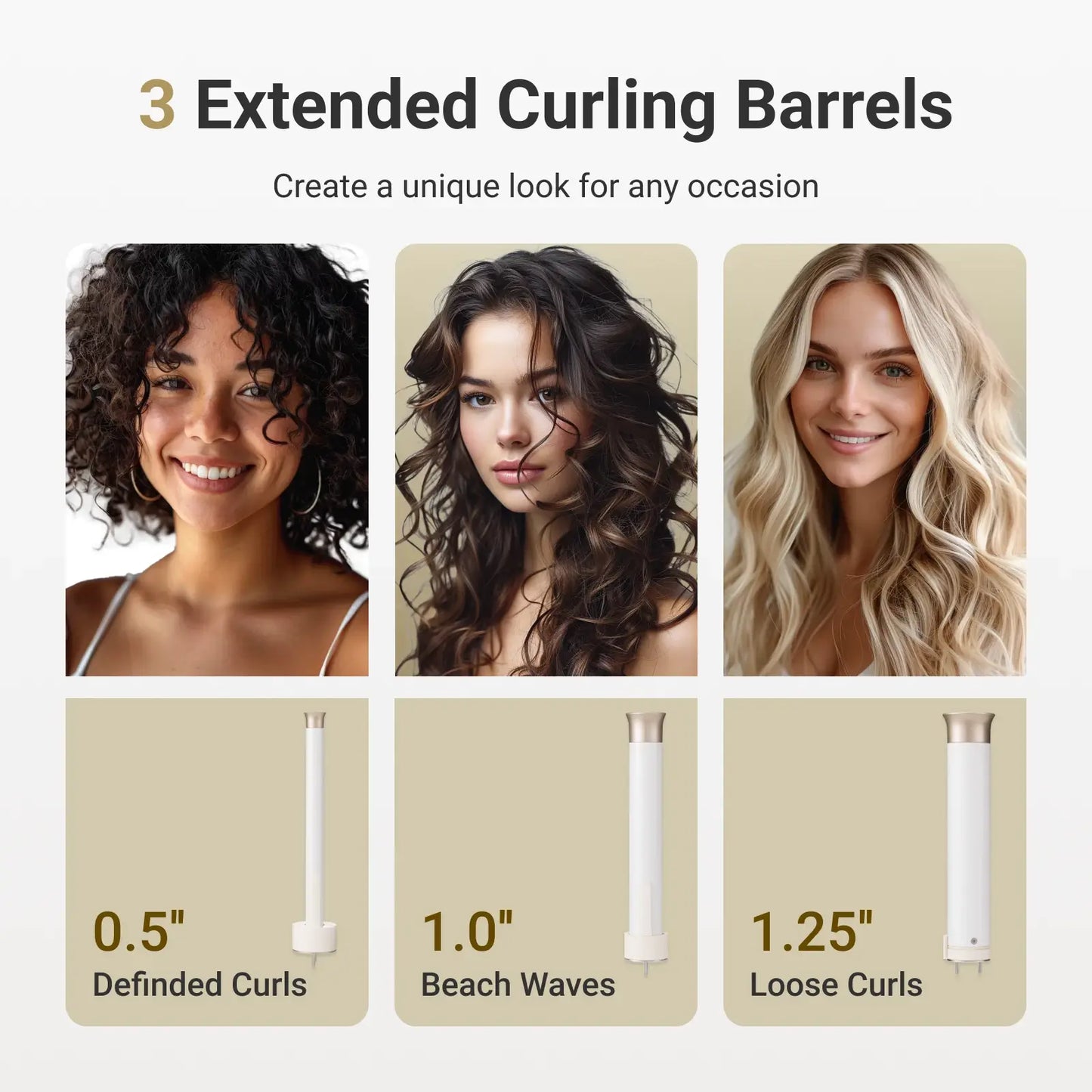 xCool 3-in-1 Automatic Rotating Curling Wand Set