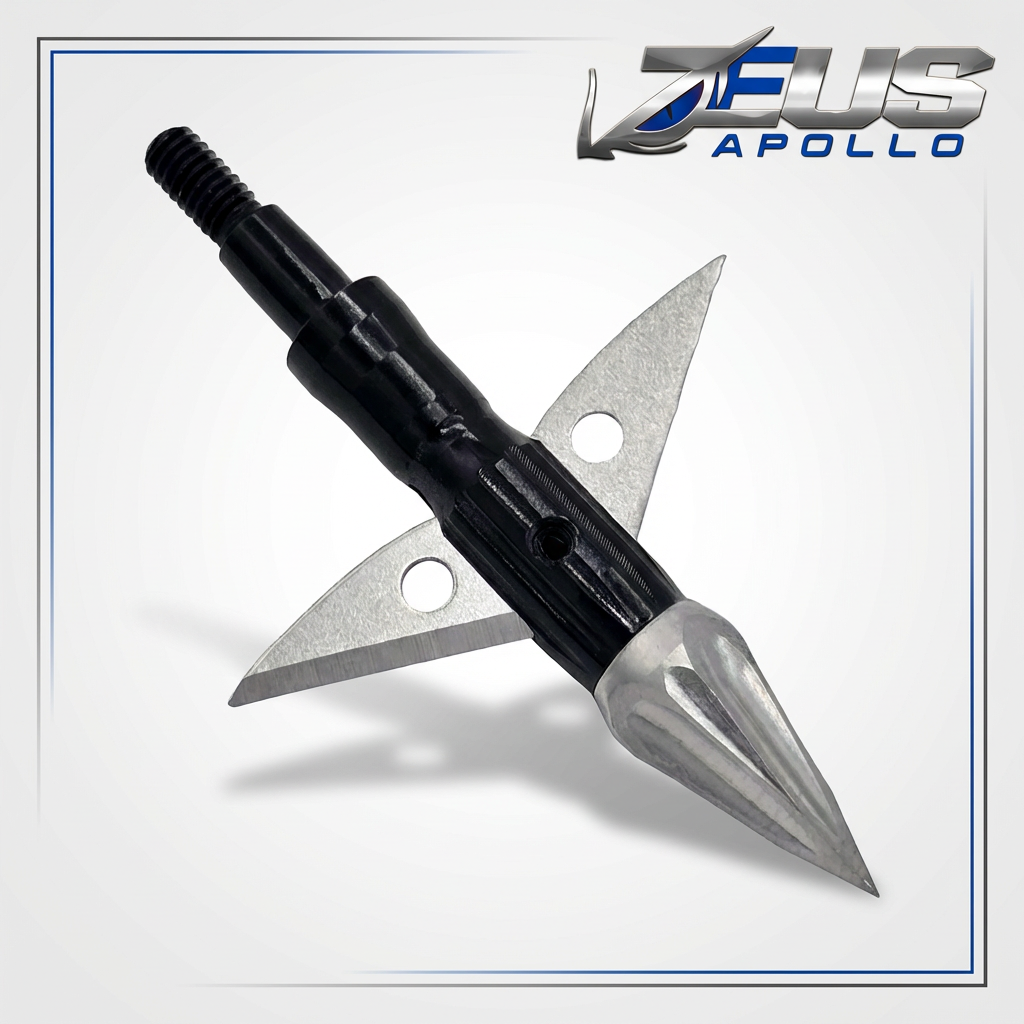 ZEUS APOLLO BROADHEADS (4 PACK)-COMES WITH BOTH 100/125 GR TIPS