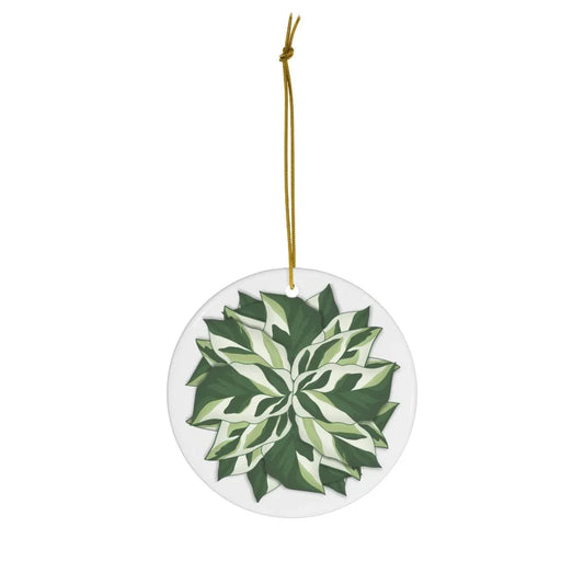Calathea White Fusion Ceramic Ornament