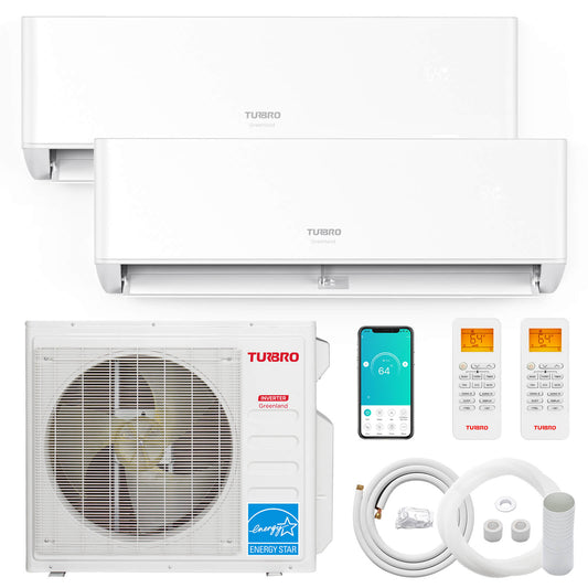 Greenland 27,000 BTU Dual Zone (2) Mini Split AC (R454B)