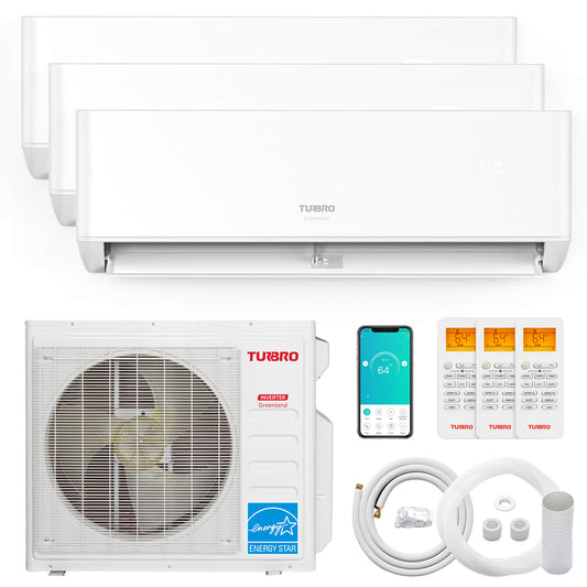 Greenland 27,000 BTU Tri-Zone (3) Mini Split AC (R454B)