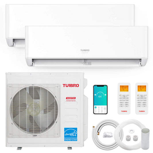 Greenland 36,000 BTU Dual Zone (2) Mini Split AC (R454B)