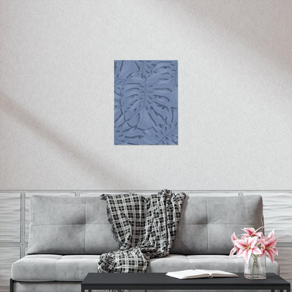 Blue Monstera Botanical Print – Unframed Wall Art