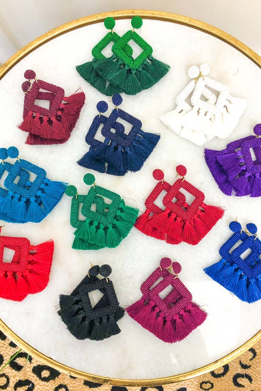 Hot Pink Ellie Fringe Drop Earrings