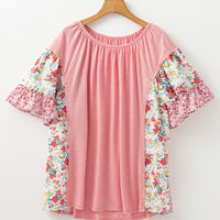 Lacey Ruffled Short Sleeve PLUS Blouse