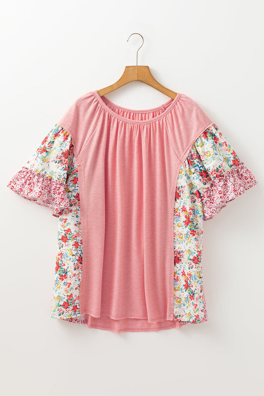 Lacey Ruffled Short Sleeve PLUS Blouse