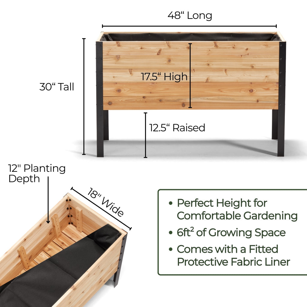 18" x 48" Raised Garden Bed - 30" TALL / Select Grade