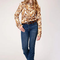 Roper 1777 Collage Print (Brown) - Women's Western Blouse