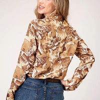 Roper 1777 Collage Print (Brown) - Women's Western Blouse