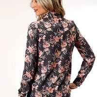 Roper 1751 Coral Floral (Grey) - Women's Western Blouse