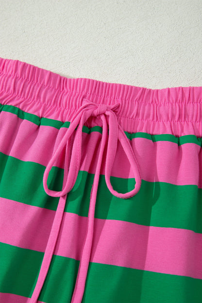 Stripe Dolman Tee & Drawstring Skort Set