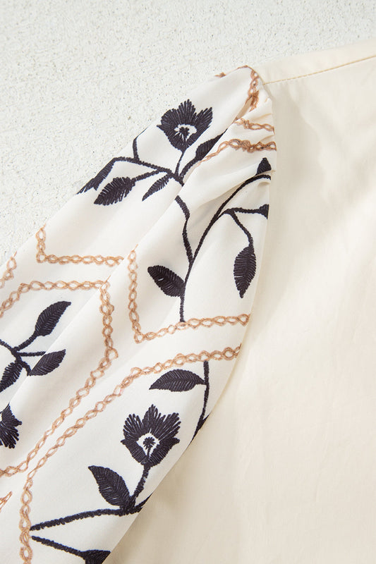 Micah Sleeve Contrast Patchwork Blouse