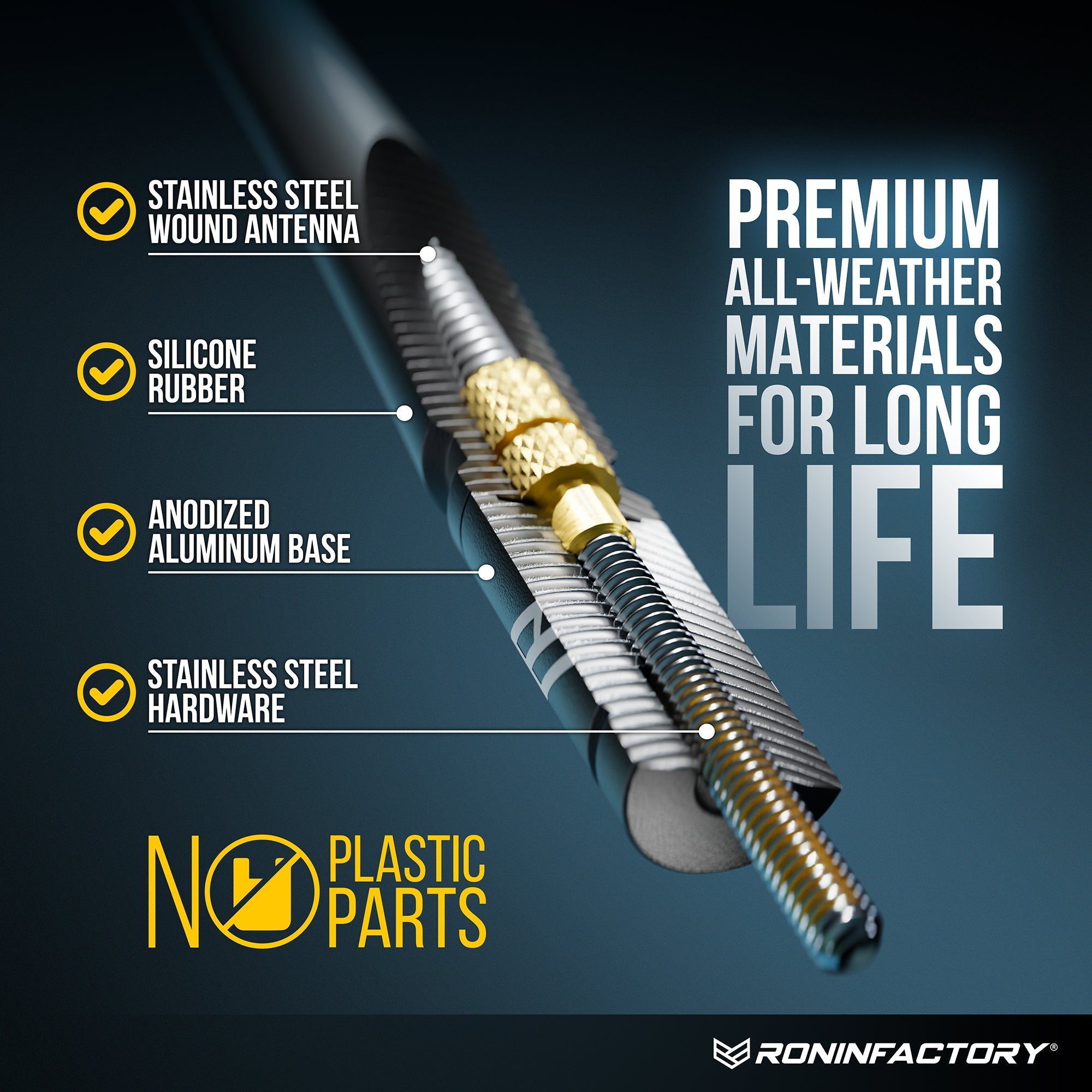 TUFFLOCK® FLEXIBLE ANTENNA FOR DODGE RAM (8 INCH)