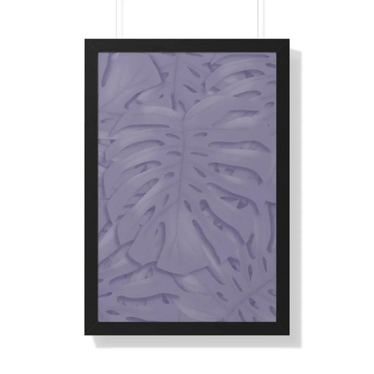 Violet Monstera Framed Print – Botanical Wall Art
