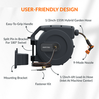Retractable Garden Hose Reel-1/2in-155ft