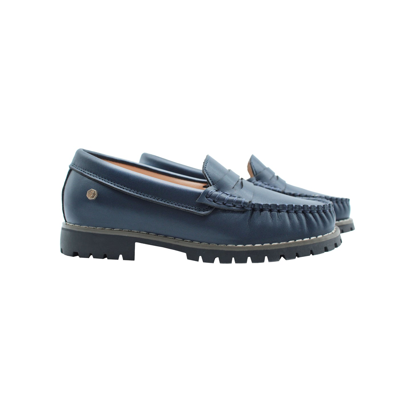 Navy leather