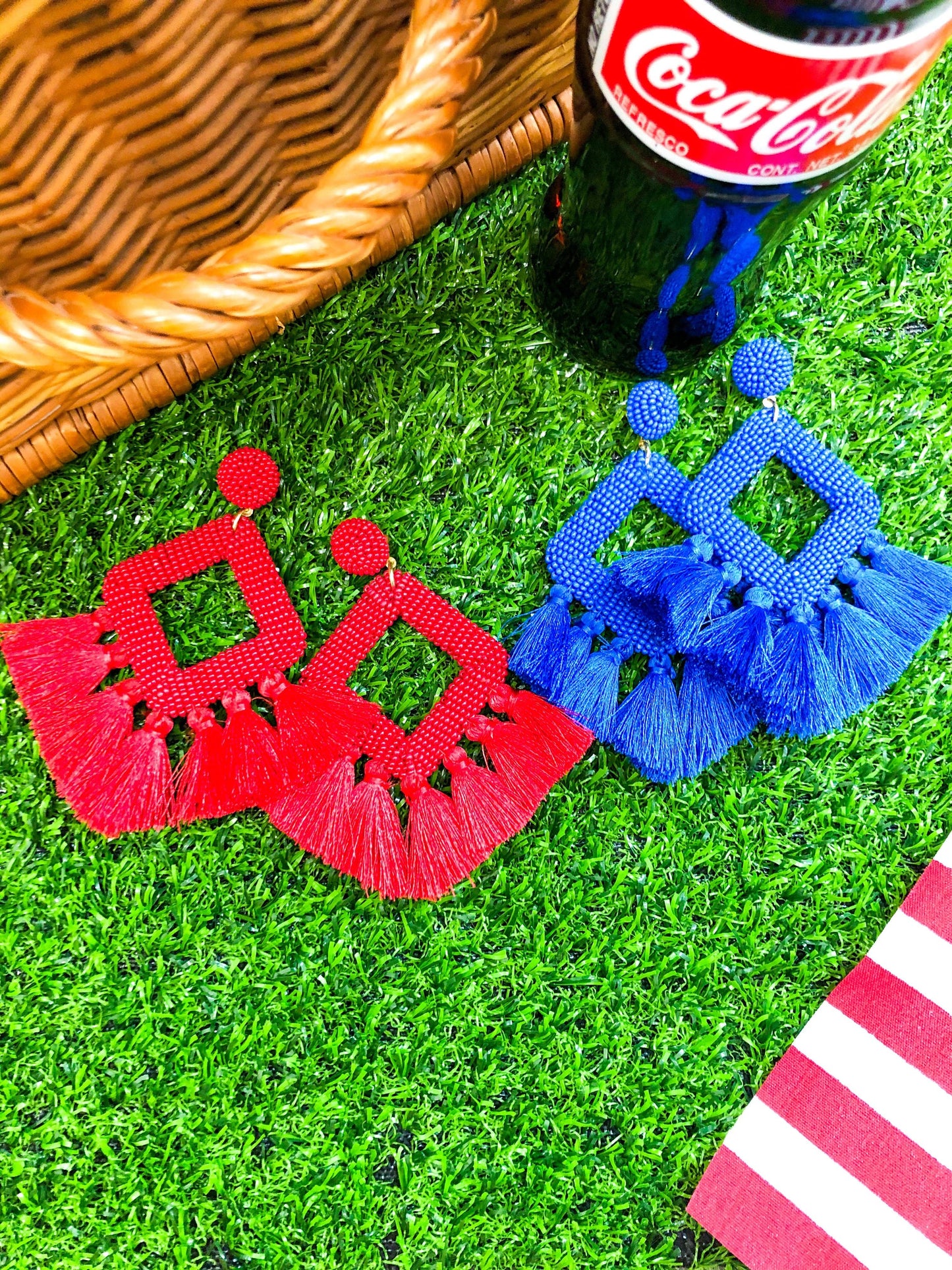 Hot Pink Ellie Fringe Drop Earrings