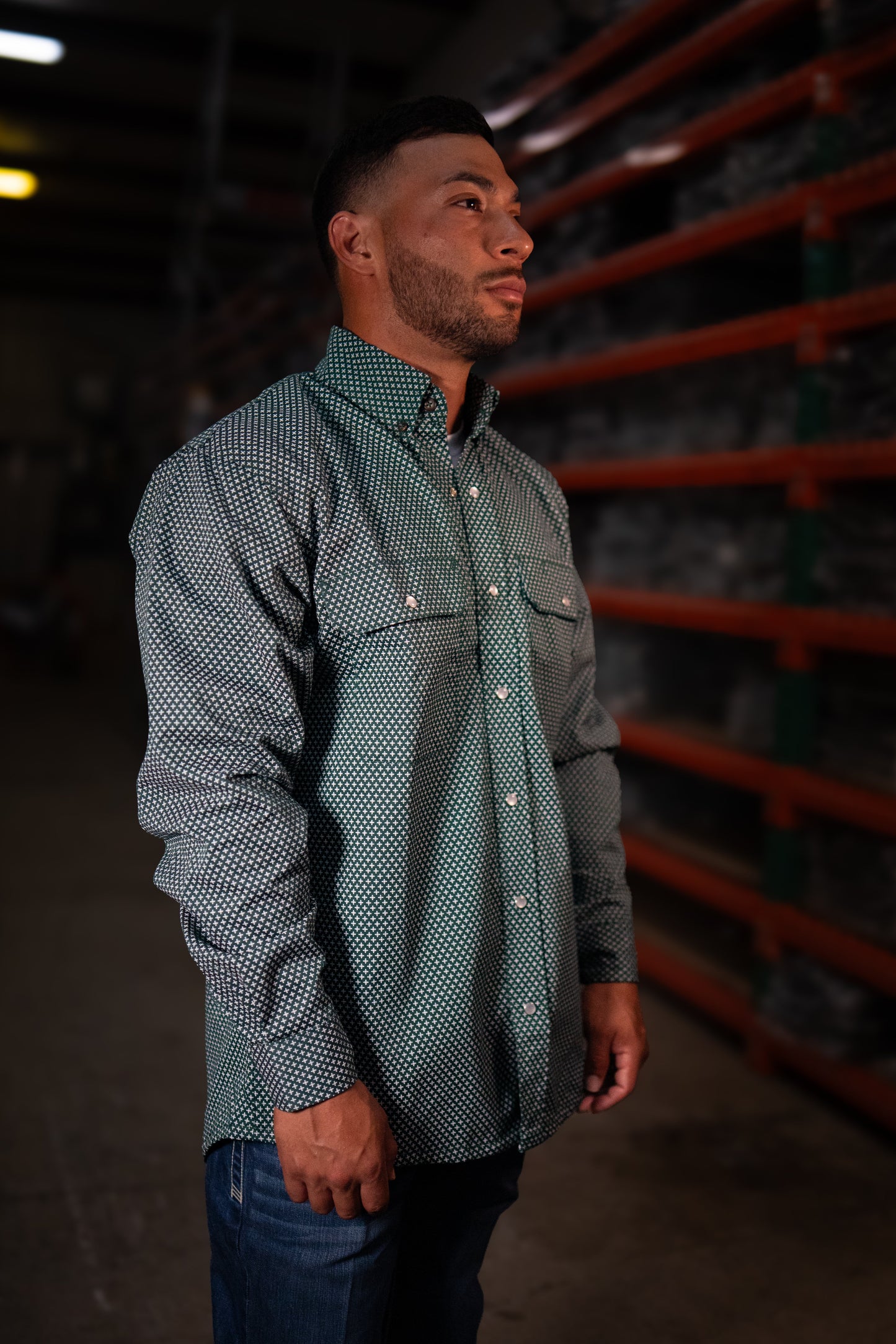 FR Pearl Snap Work Shirt - Gunner Green