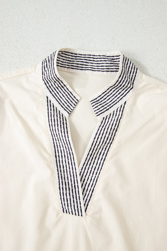 Micah Sleeve Contrast Patchwork Blouse