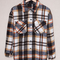 Multicolor Plaid Casual Button Up Flannel Shacket Anytime