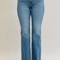 Judy Blue Full Size Mid Rise Slim Bootcut Tummy Control Release Hem Jeans Plus Size