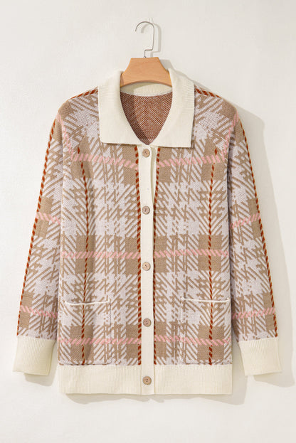 Navy Trim Front Cardigan PLUS Sweater
