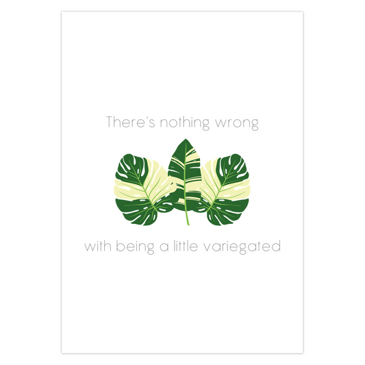 Variegated Leaf Greeting Card – Blank Inside With Envelope