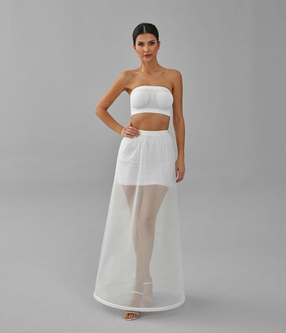 A-line Wedding Dress Underskirt, White Petticoat, One Hoop Skirt