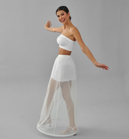 A-line Wedding Dress Underskirt, White Petticoat, One Hoop Skirt