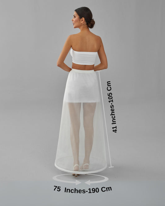 A-line Wedding Dress Underskirt, White Petticoat, One Hoop Skirt