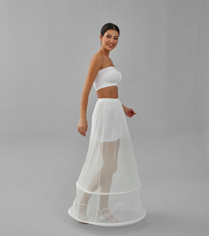 Two  Hoop Skirt , A-line Wedding Dress Underskirt, White Petticoat
