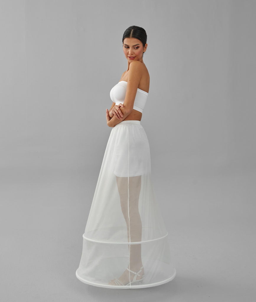 Two  Hoop Skirt , A-line Wedding Dress Underskirt, White Petticoat